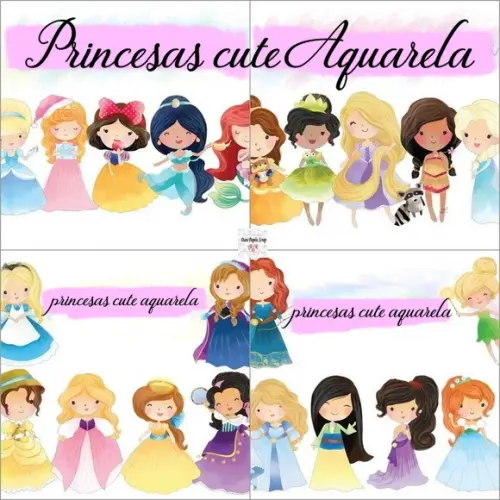Kit Digital Princesas-1-2-3-e-4-aquarela