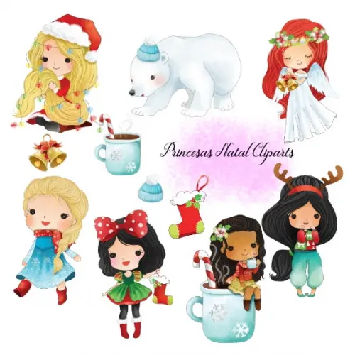 Kit Digital Princesas Natal