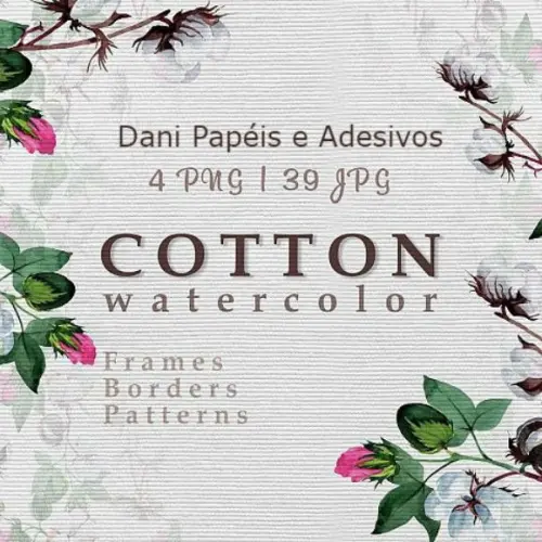 Kit Digital Scrapbook Algodão Aquarela