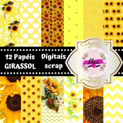 Kit Digital Scrapbook Girassol