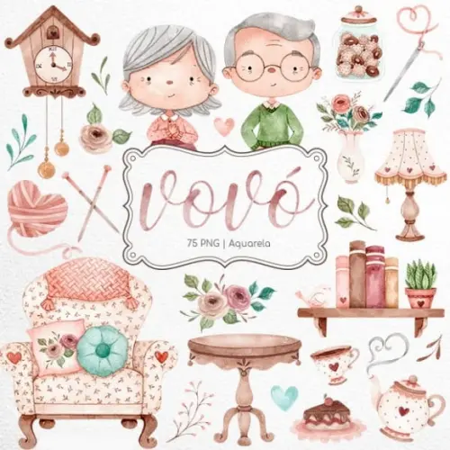 Kit Digital Vovô e Vovó Aquarela