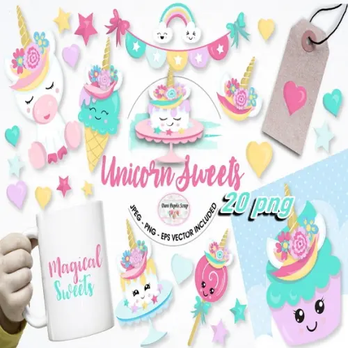 Kit Digital Unicornio Kawai
