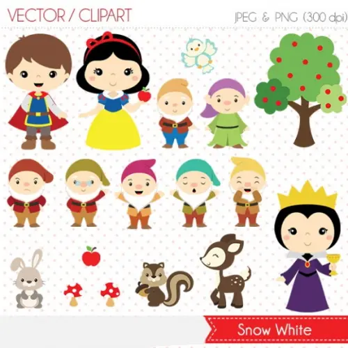 Kit Digital Vetores Snow-White