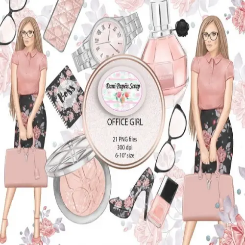 KIT PAPÉIS E CLIPARTS DIGITAIS SCRAP MY OFFICE GIRL