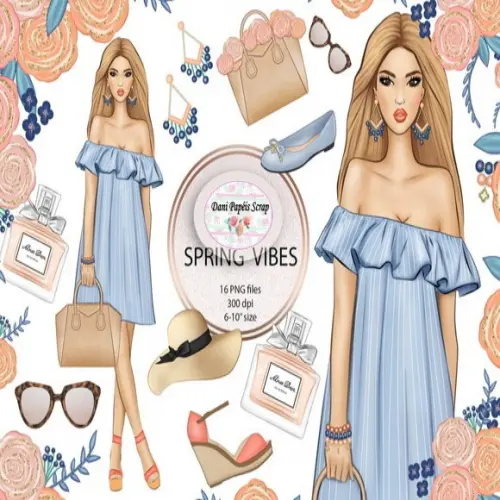 KIT PAPÉIS E CLIPARTS DIGITAIS SCRAP SPRING VIBES