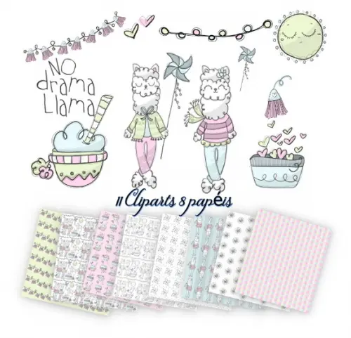 Kit Papel Digital Alpaca