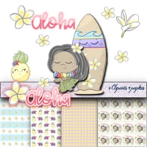Kit Papel Digital Aloha