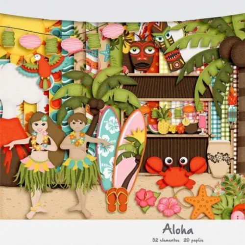 Kit Papel Digital Alohah