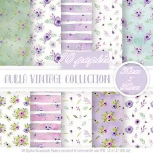 Kit Papel Digital Aurea Vintage Collection