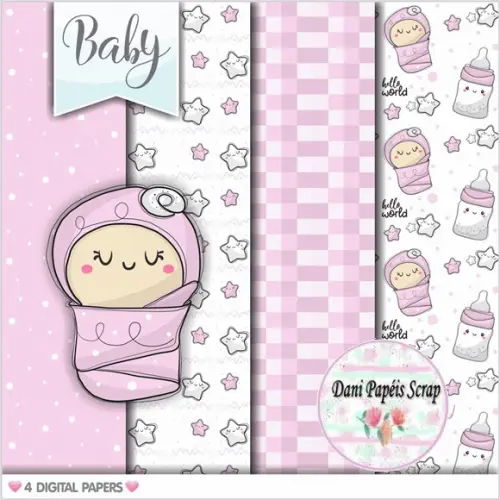 Kit Papel Digital BabyGirl