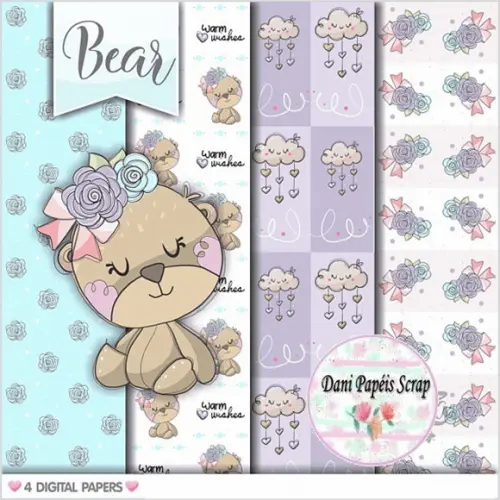 Kit Papel Digital Bear
