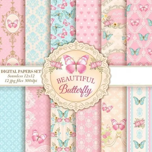 Kit Papel Digital Borboletas Lindas