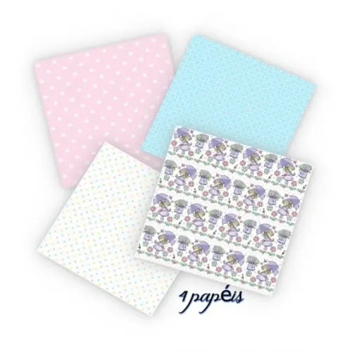 Kit Papel Digital Chuvas de Abril Menina