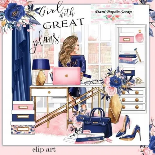 Kit Papel Digital Garotas e seus Planos