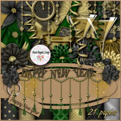 Kit Papel Digital Happy New Year