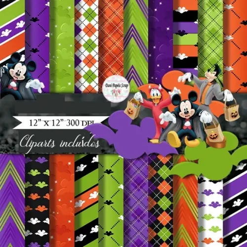 Kit Papel Digital Mickey Mouse Halloween MAGIC