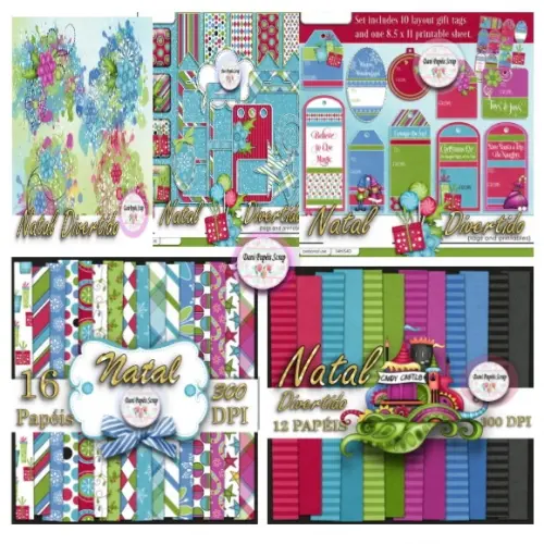 KIT PAPEL DIGITAL NATAL DIVERTIDO