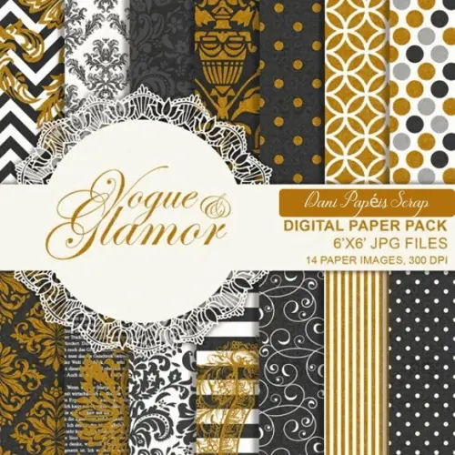 KIT PAPEL DIGITAL SCRAP VOGUE AND GLAMOR FROU