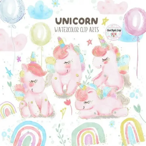 Kit Papel digital unicorn world