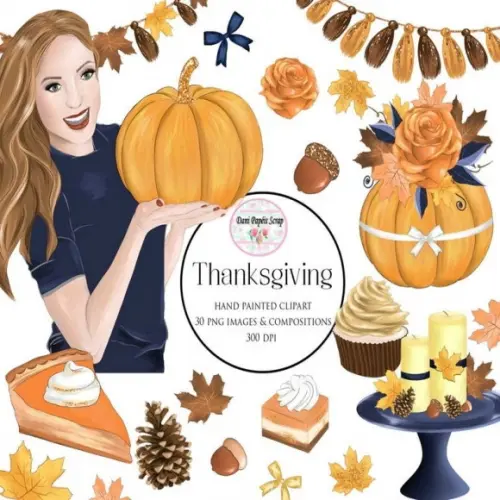Kit Papel Digital Thanksgiving Clipart