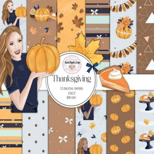 Kit Papel Digital Thanksgiving Clipart
