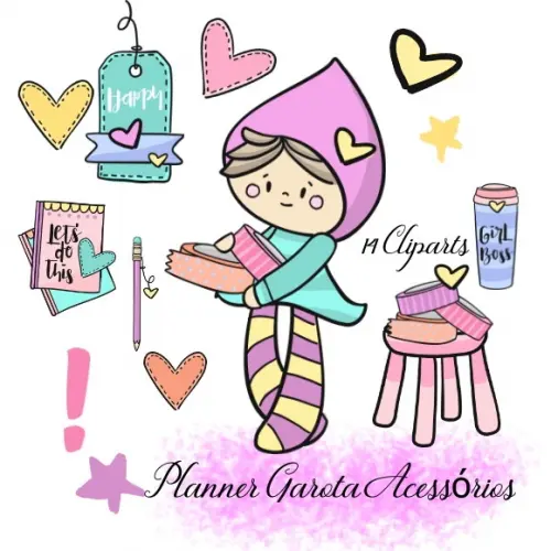 KIT PLANNER GAROTA ACESSÓRIOS CLIPARTS