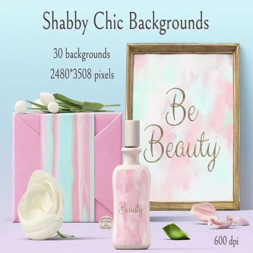 Papel Digital Rosa Shabby Chic Backgrounds 30 papéis scrap