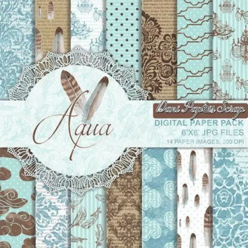 PAPEL DIGITAL SCRAP AQUA FROU