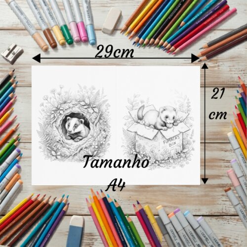 Livro de colorir Doçuras em Tons de Cinza