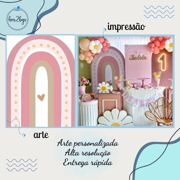 Arte Digital Painel Romano - Arco Íris Boho