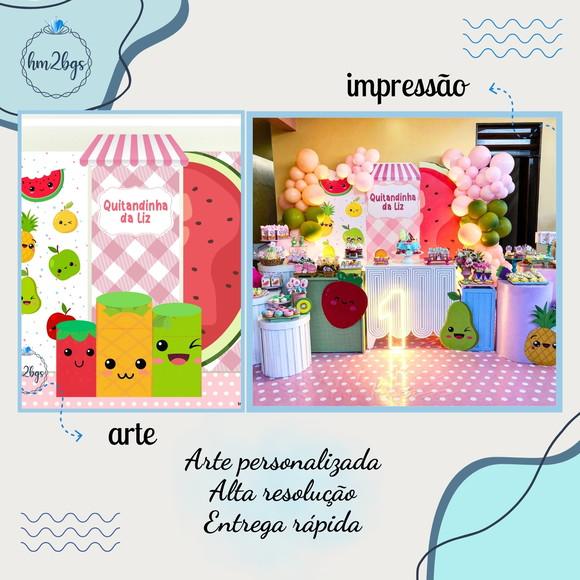 Kit Cilindros e Painel - Arte Digital Frutas