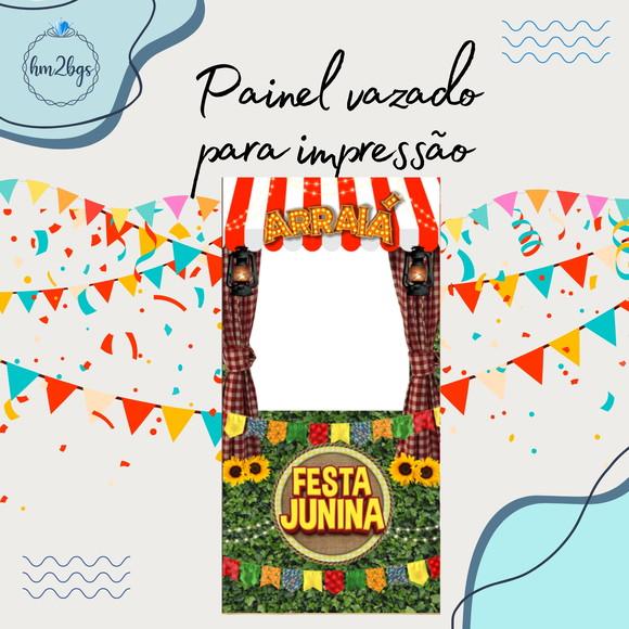 Arte Digital para Painel Vazado - Tema: Festa Junina