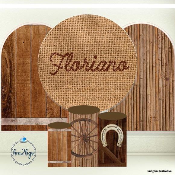 Kit Cilindros e Painel - Arte Digital Rustico