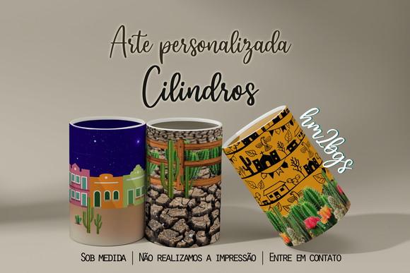Arte Digital para Capa de Cilindros - Festa Junina