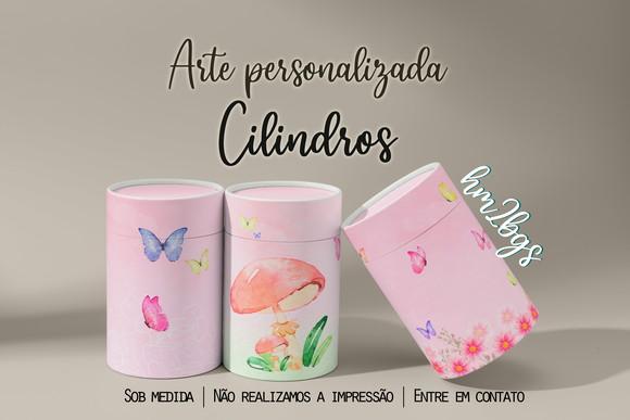 Arte Digital Para Capa De Cilindros - Borboletas E Flores