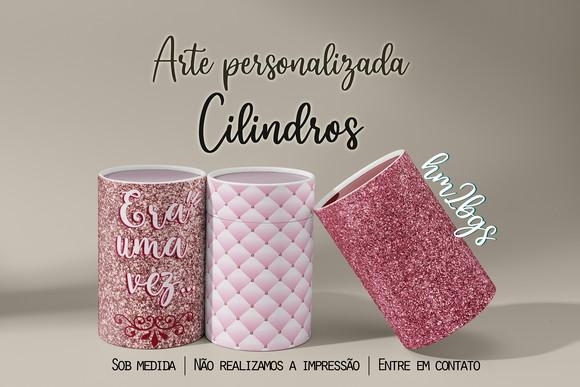 Arte Digital Para Capa De Cilindros - Glitter Rosa