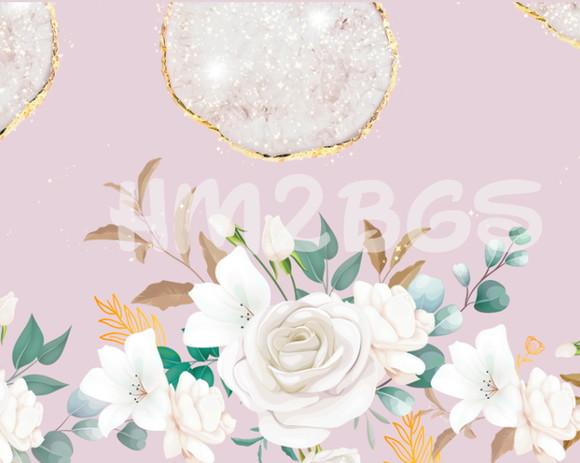 Arte digital para painel - Flores em fundo rose