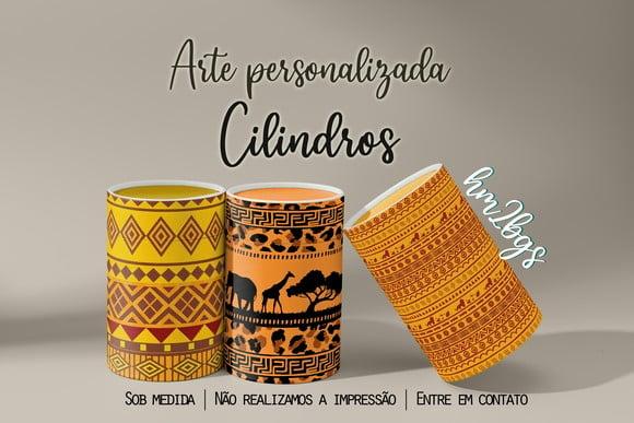 Arte digital para capa de cilindros - estampas de animais