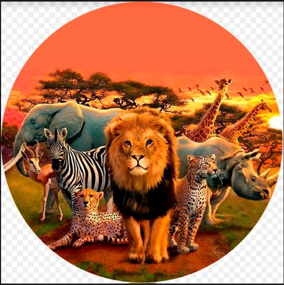 Painel - somente arte digital - tema: animais da savana