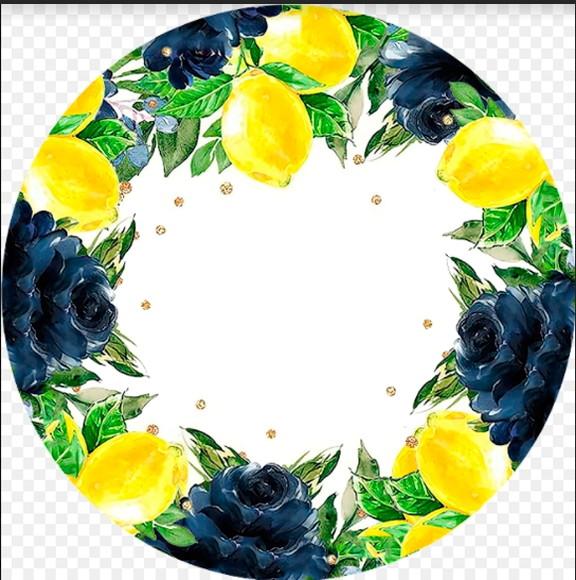 Arte digital para painel - Tema: limão e flores