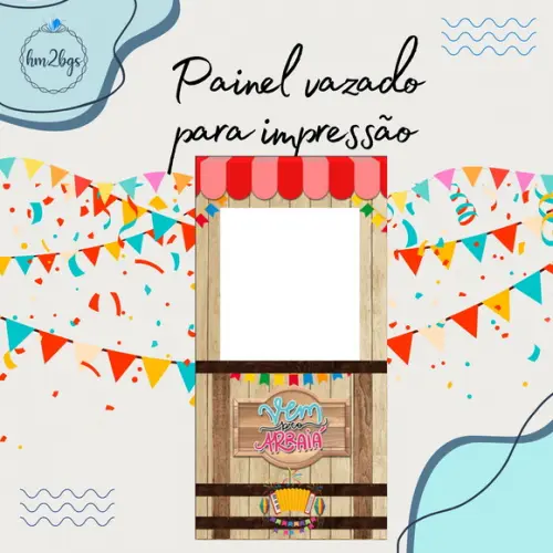 Arte Digital para Painel Vazado - Tema: Festa Junina