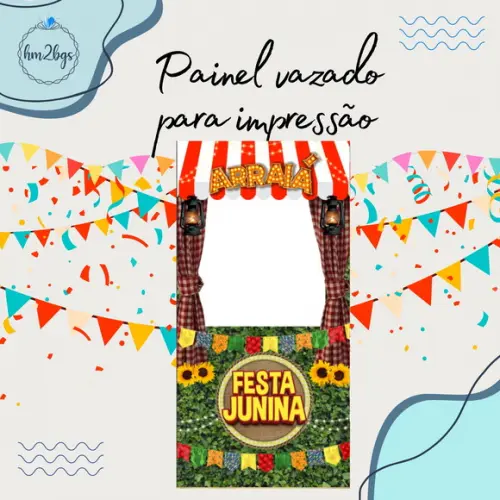 Arte Digital para Painel Vazado - Tema: Festa Junina