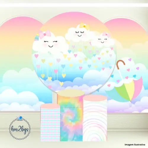 Kit Festa Arte Digital - Chuva de Amor (cilindro e Painel)