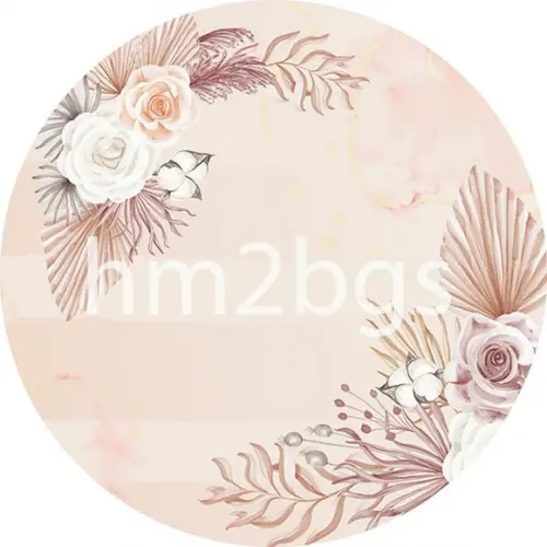 Arte Digital para Painel - Flores em Fundo Bege