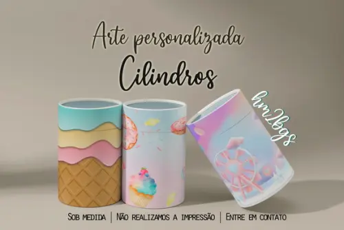 Arte Digital para Capa de Cilindros - Doces e Sorvete