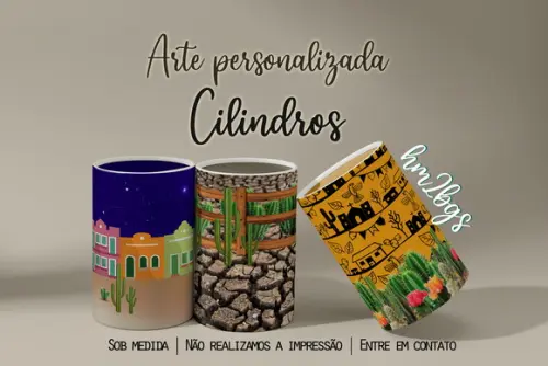 Arte Digital para Capa de Cilindros - Festa Junina