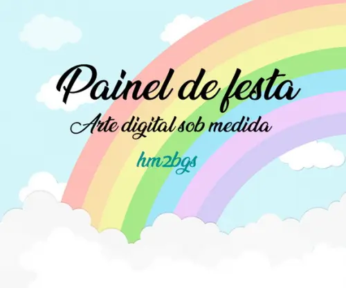 Painel de festa - arte digital - arco-íris