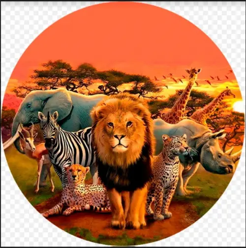 Painel - somente arte digital - tema: animais da savana