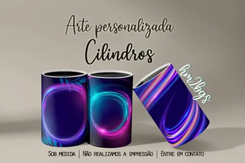 Arte digital para capa de cilindros - neon