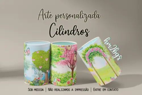 Arte digital para capa de cilindros - Jardim encantado